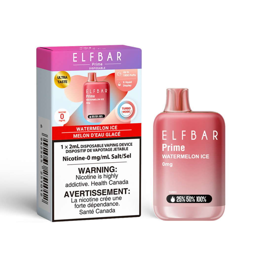ELFBAR PRIME 1800 ZERO NICOTINE WATERMELON ICE