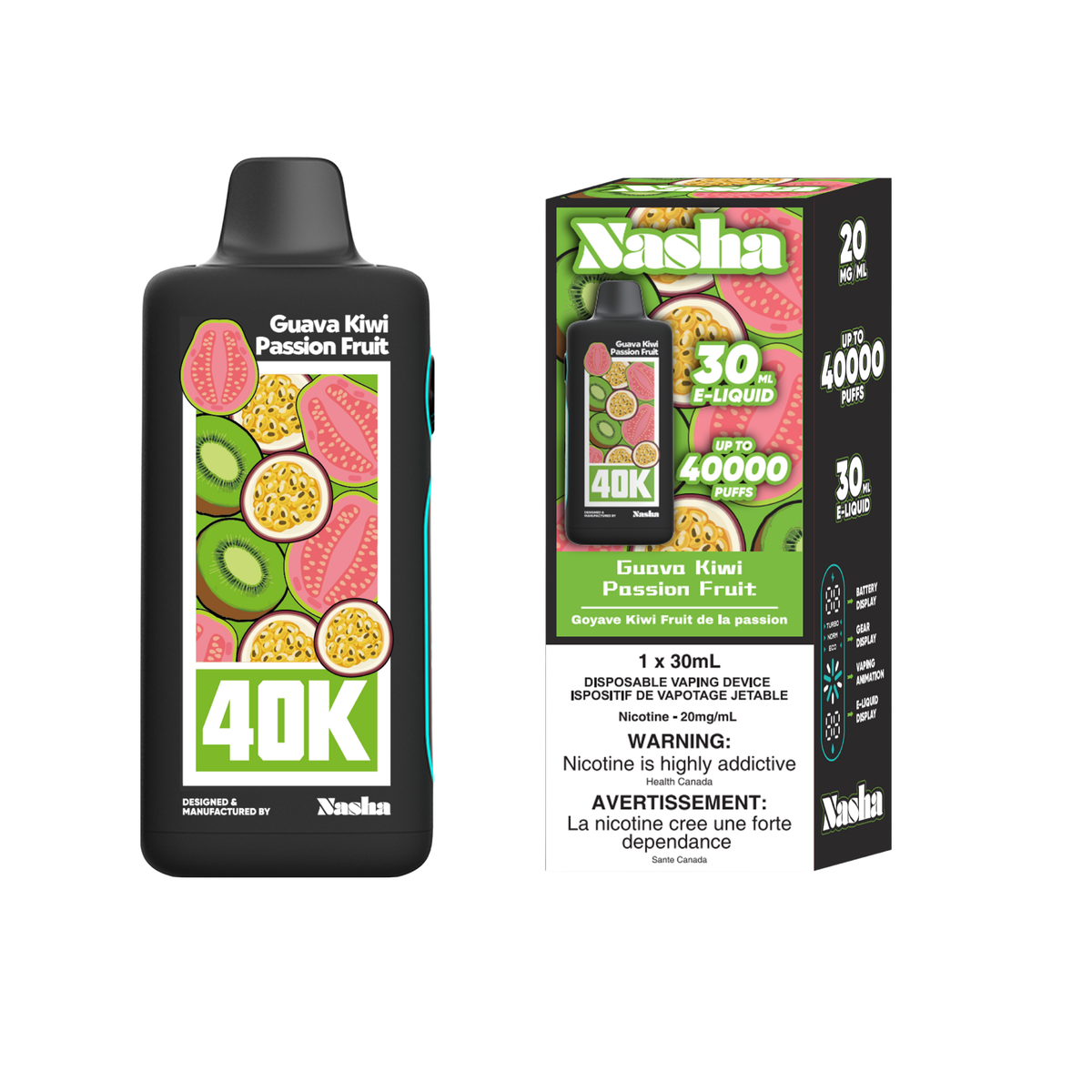 NASHA 40K GUAVA KIWI PASSION FRUIT