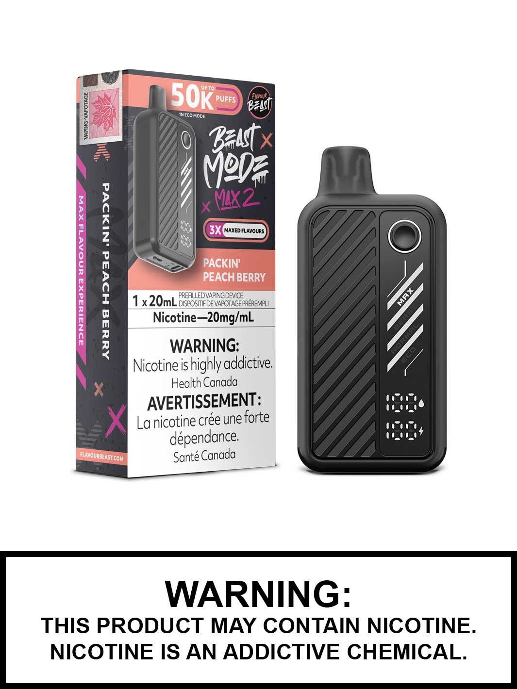 FLAVOUR BEAST MODE MAX 2 PACKIN PEACH BERRY