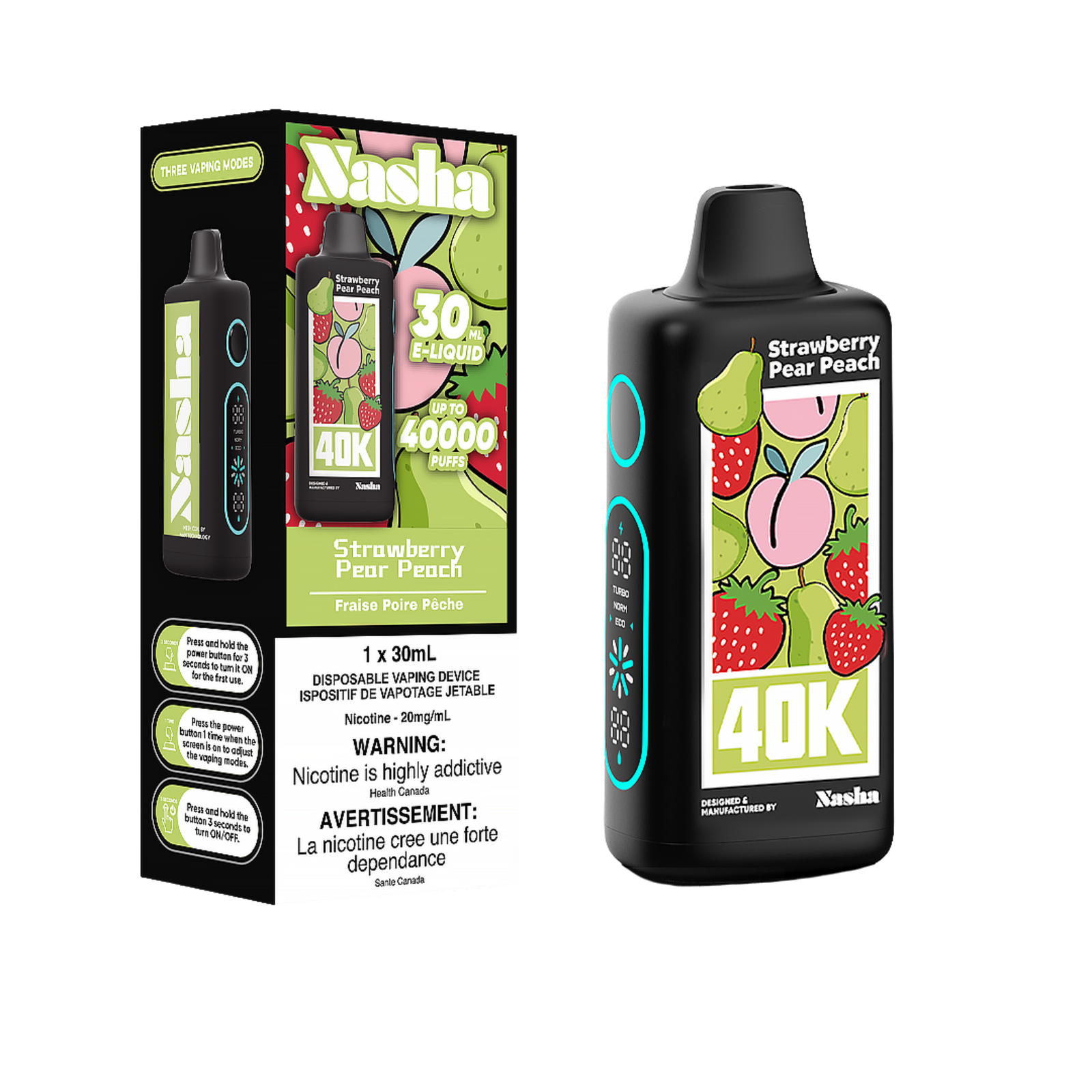 NASHA 40K STRAWBERRY PEAR PEACH