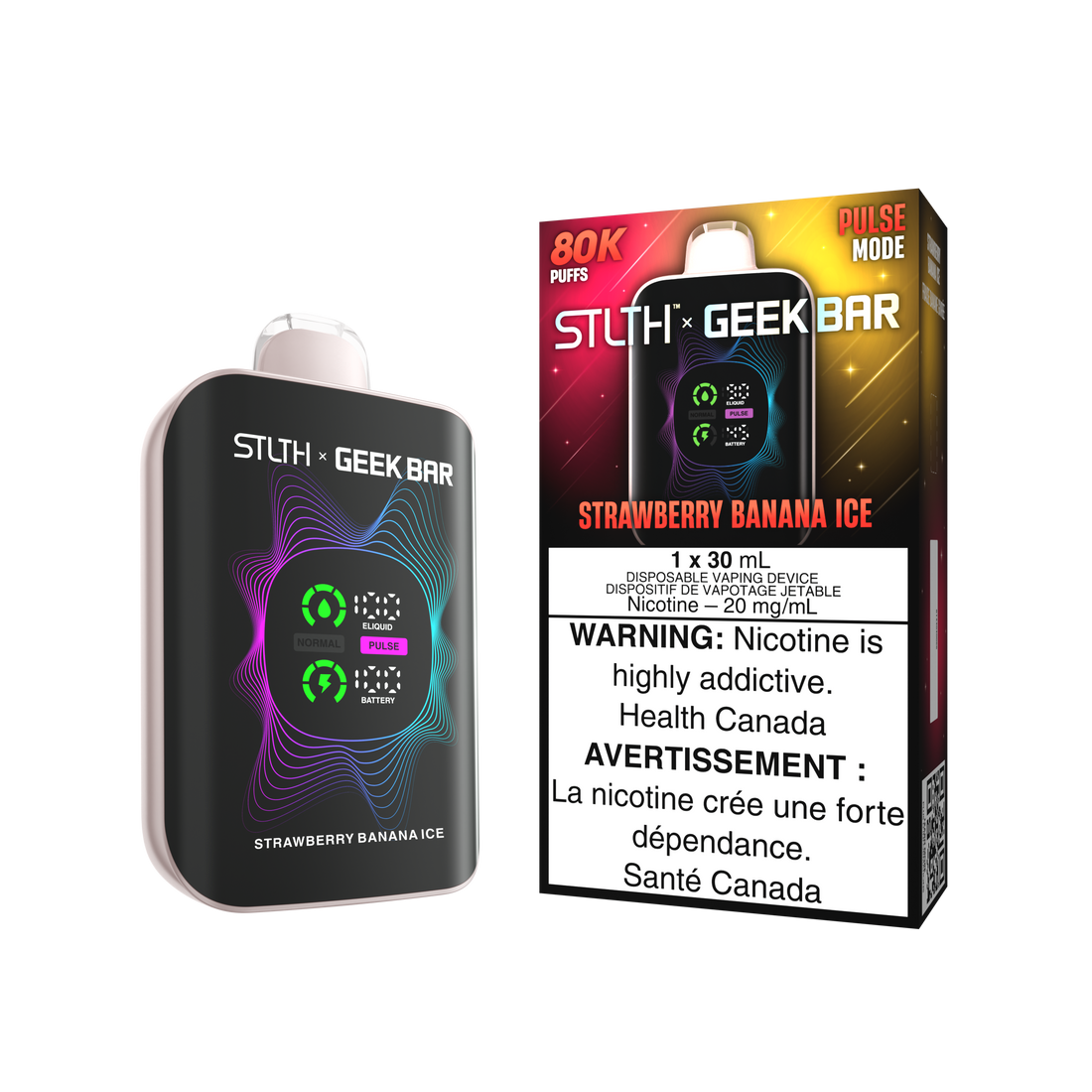 STLTH X GEEK BAR 30MLs STRAWBERRY BANANA ICE
