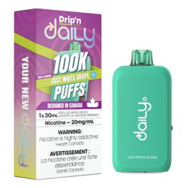 Drip'n Daily Disposable Vape JUST WHITE GRAPE 100KPuffs 30mL 20mg