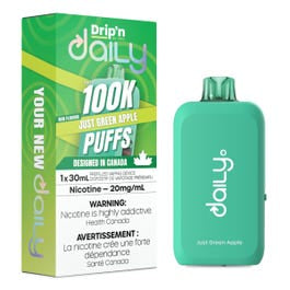Drip'n Daily Disposable Vape JUST GREEN APPLE 100KPUFFS 30ML 20MG