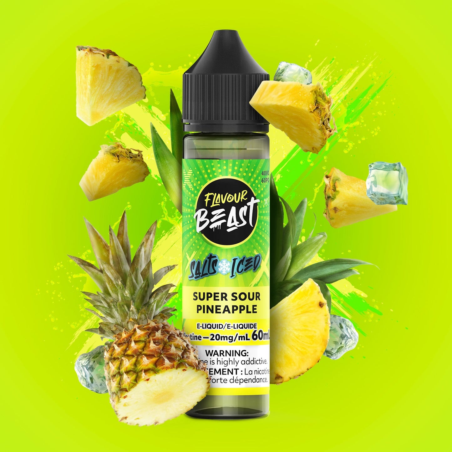FLAVOUR BEAST E LIQUID SUPER SOUR PINEAPPLE 20MG/60MG