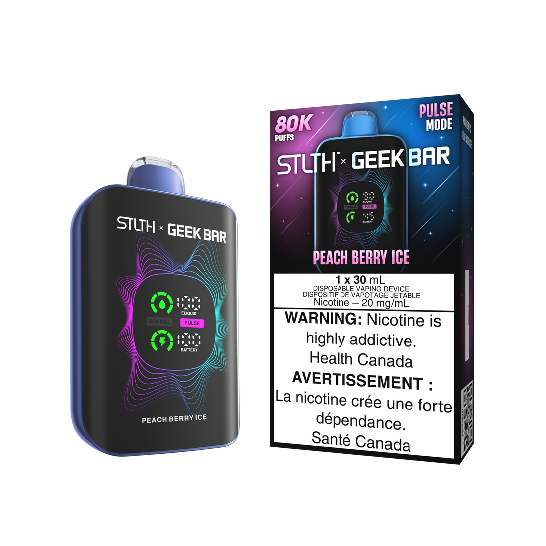 STLTH X GEEK BAR 30MLs PEACH BERRY ICE