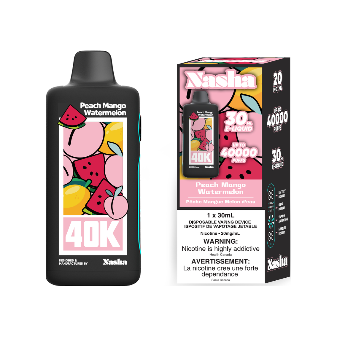 NASHA 40K PEACH MANGO WATERMELON