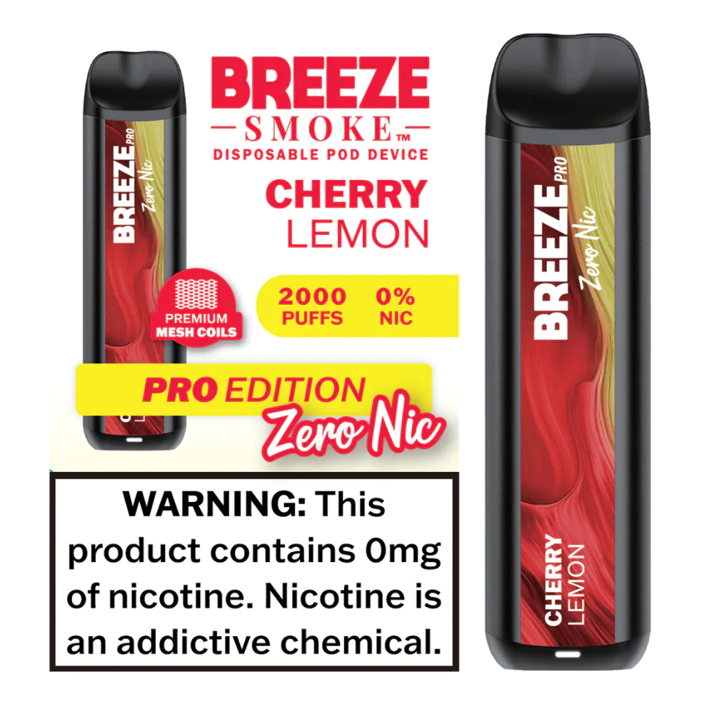 BREEZE CHERRY LEMON ZERO NICOTINE DISPOSABLE