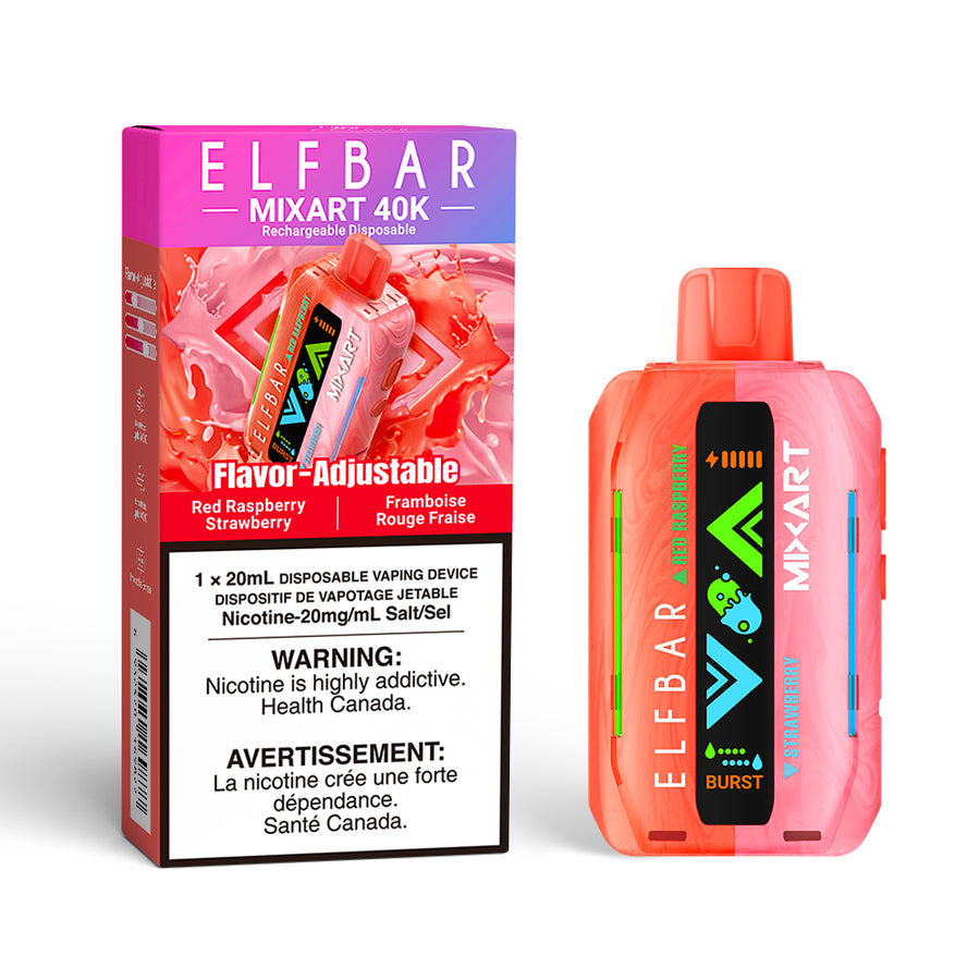 ELF BAR MIXART 40K RED RASPBERRY STRAWBERRY
