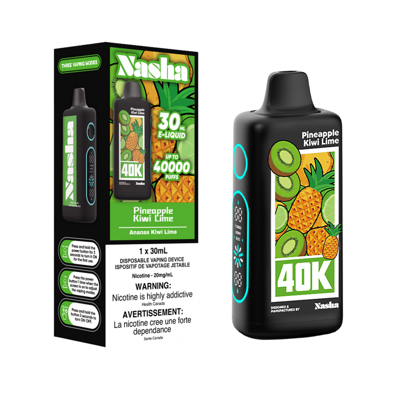 NASHA 40K PINEAPPLE KIWI LIME