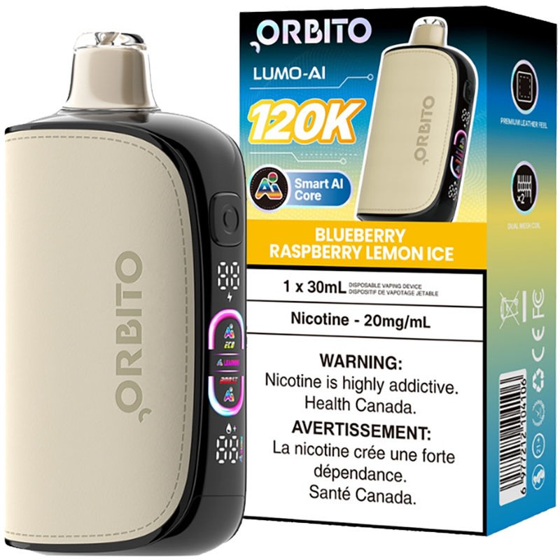 Orbito Lumo AI 120K Disposable Vape: Blueberry Raspberry Lemon Ice (30mL)