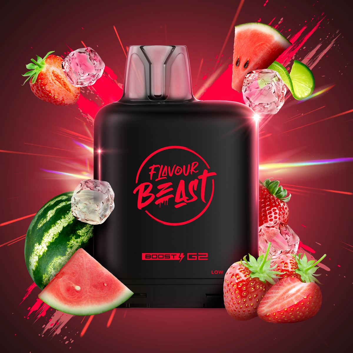 FLAVOUR BEAST LEVEL X BOOST G2 POD 25K SAVAGE STRAWBERRY WATERMELON