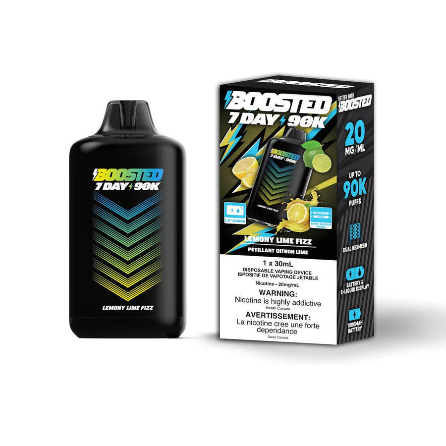 BOOSTED 7 DAY 90K DISPOSABLE - LEMONY LIME FIZZ