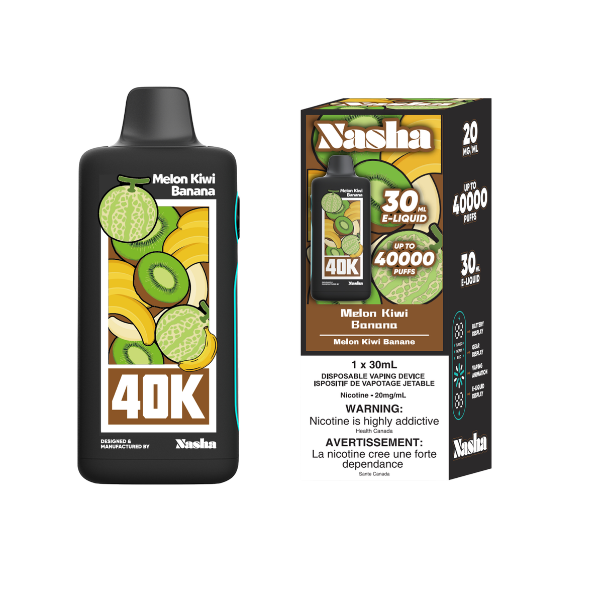 NASHA 40K MELON KIWI BANANA