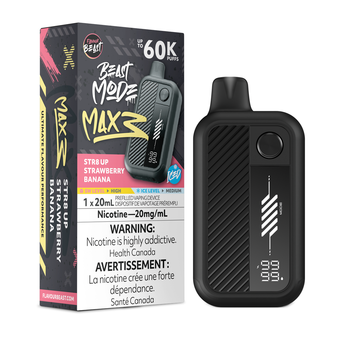FLAVOUR BEAST MODE MAX 3 STR8 UP STRAWBERRY BANANA