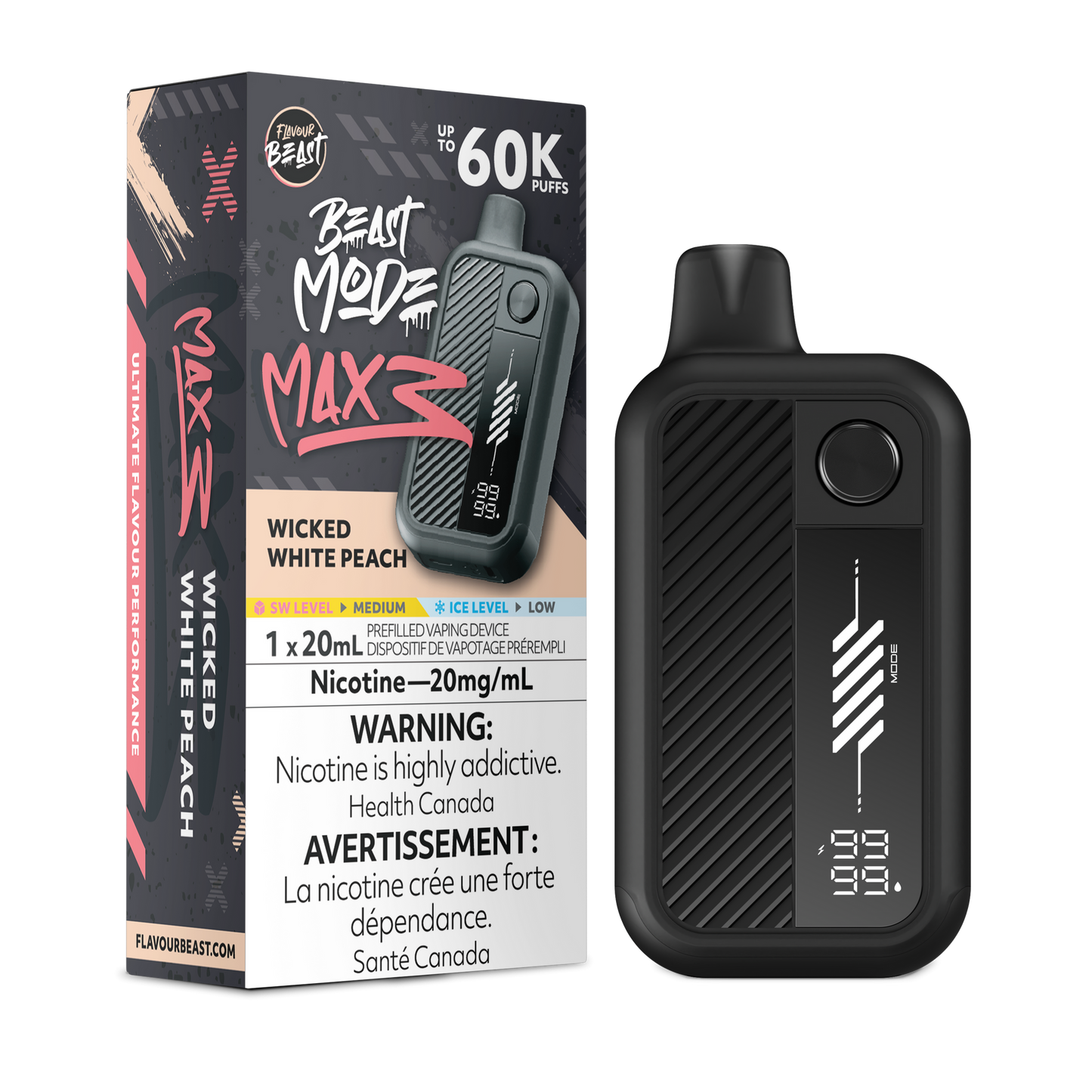 FLAVOUR BEAST MODE MAX 3 WICKED WHITE PEACH