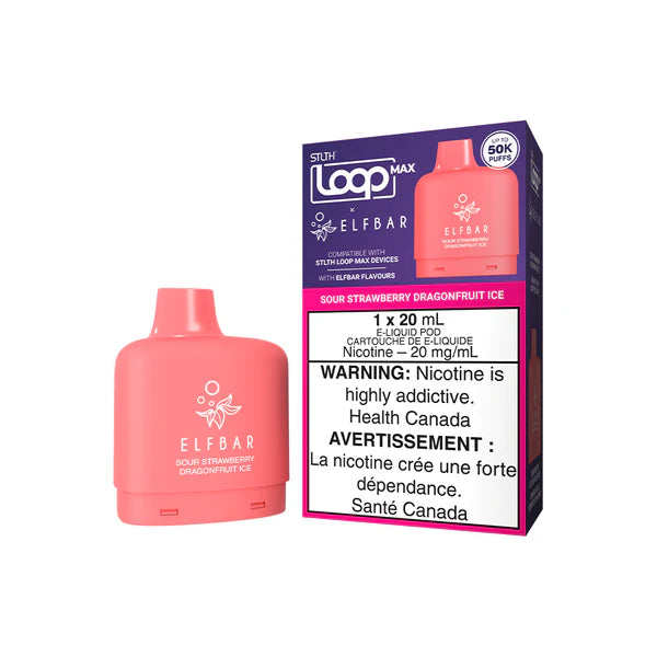 STLTH LOOP MAX X ELFBAR POD PACK - SOUR STRAWBERRY DRAGONFRUIT ICE